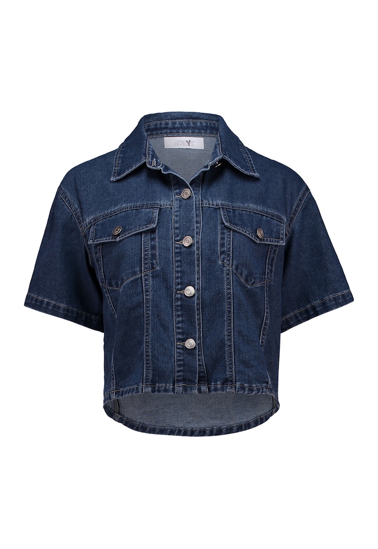 Camasa de denim cu buzunare pe piept