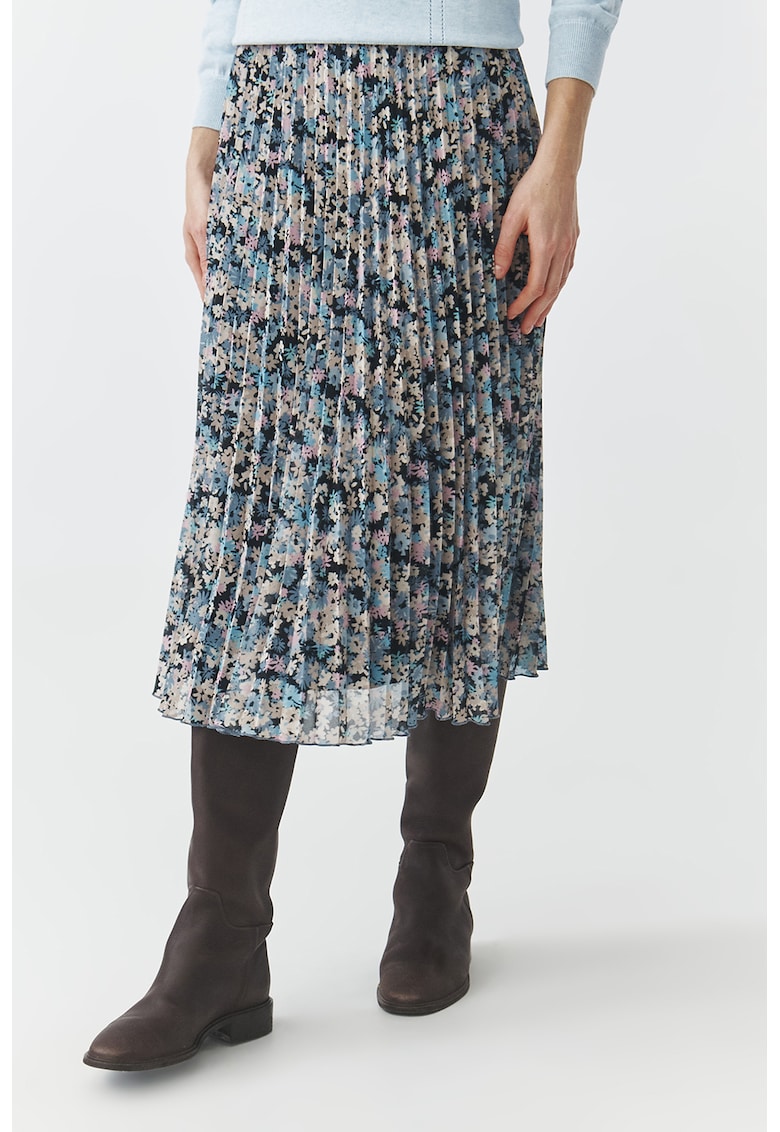 Fusta midi cu model floral