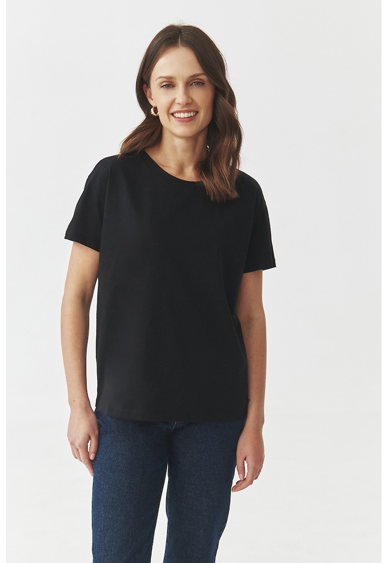 Tricou uni cu decolteu barcuta - Negru