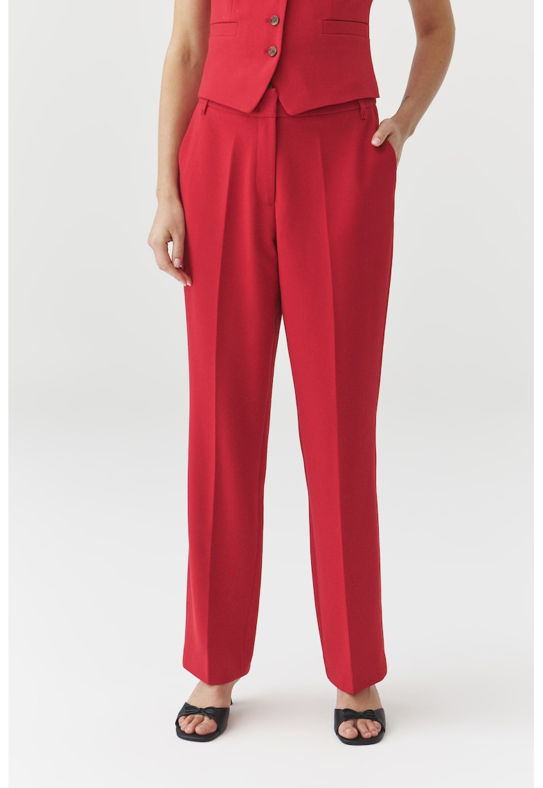 Pantaloni drepti Lanka - Rosu