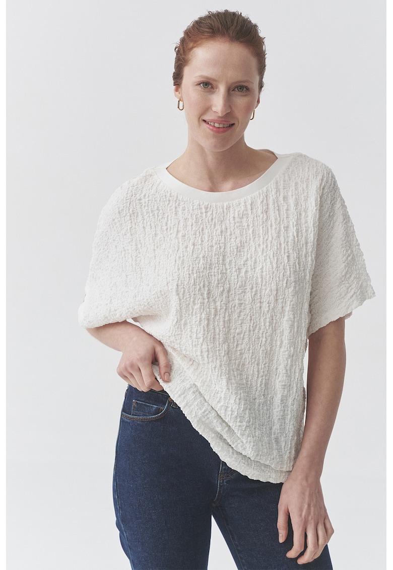 Bluza lejera texturata - Alb