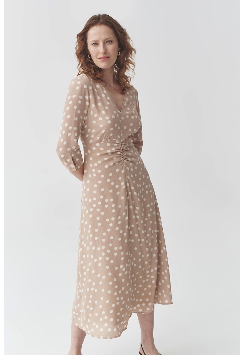 Rochie midi cu decolteu in V