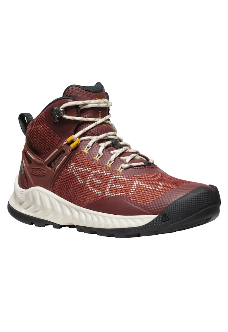 Ghete de trekking dama NXIS - rosu - material sintetic si textil - impermeabile - pentru primavara-vara-toamna -