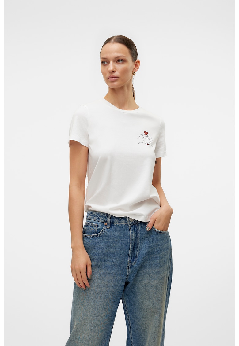 Tricou de bumbac organic - Alb optic