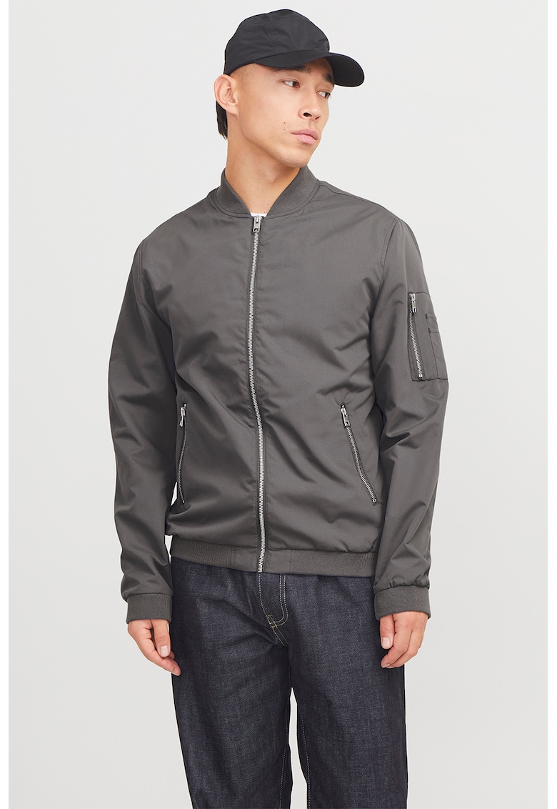 Jacheta bomber cu buzunare cu fermoar