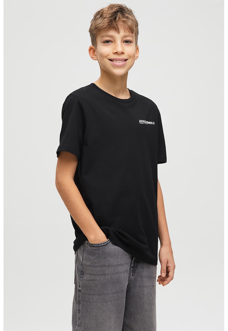 Tricou lejer de bumbac cu model grafic pe spate