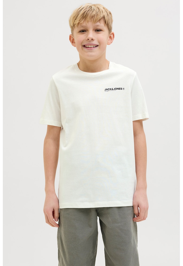 Tricou lejer de bumbac cu model grafic pe spate