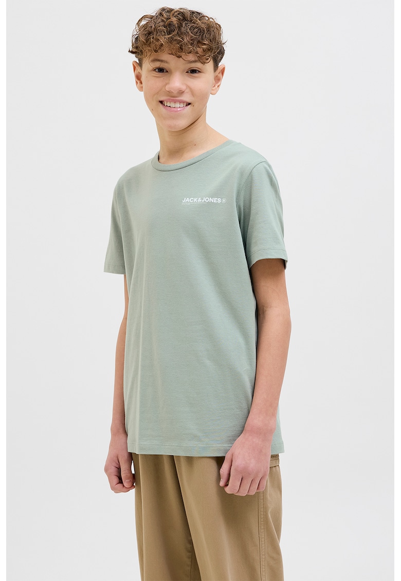 Tricou lejer de bumbac cu model grafic pe spate