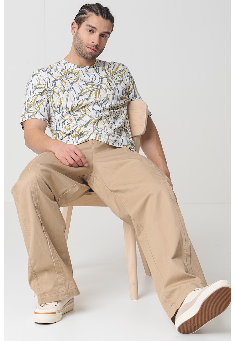 Tricou de bumbac cu imprimeu tropical
