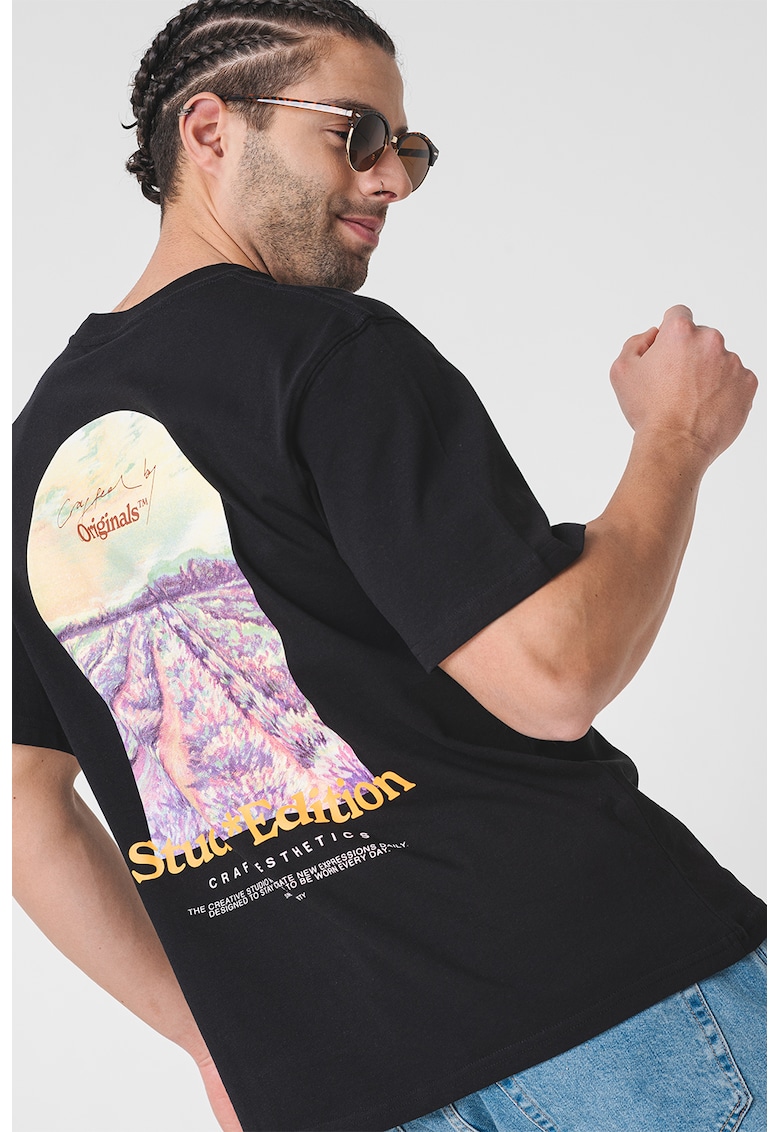 Tricou de bumbac cu imprimeu pe partea din spate