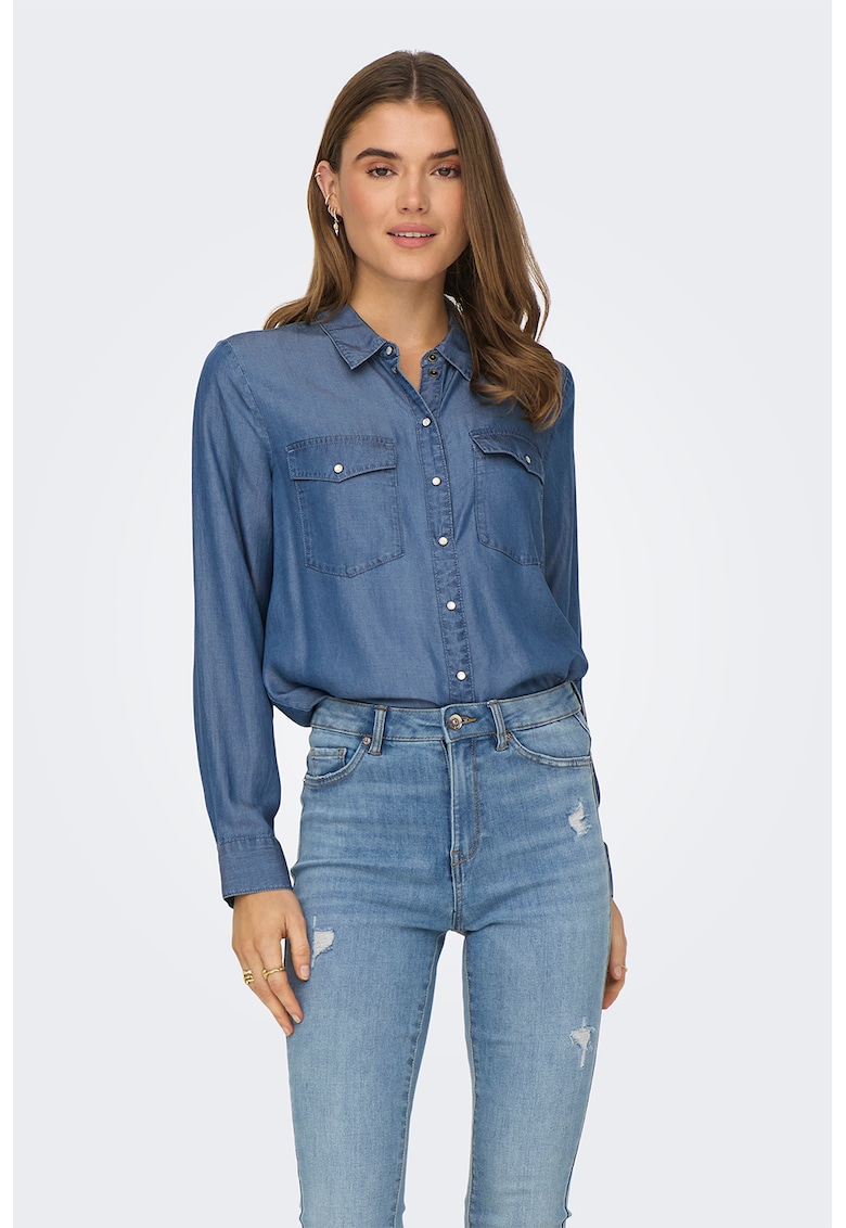 Camasa din lyocell cu aspect din denim Camasa din lyocell cu aspect din denim