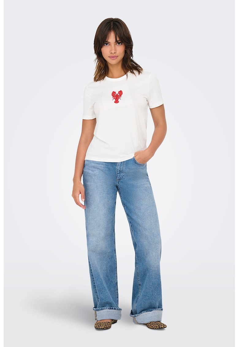 Tricou de bumbac organic cu margele