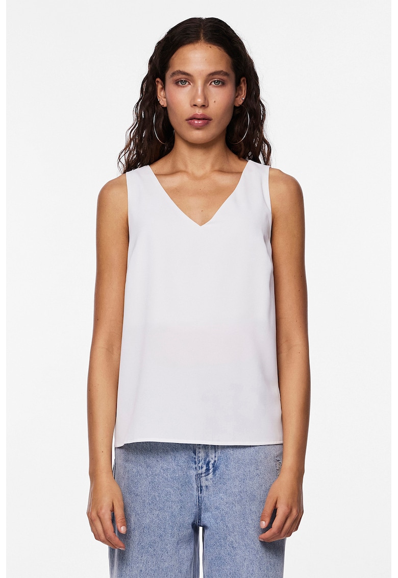 Top uni cu decolteu in V