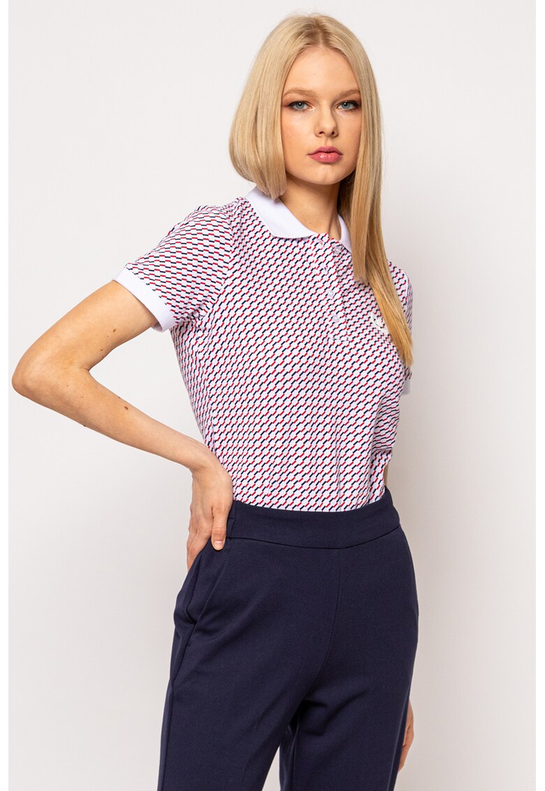 Tricou polo cu model Doya - Rosu/Alb/Bleumarin