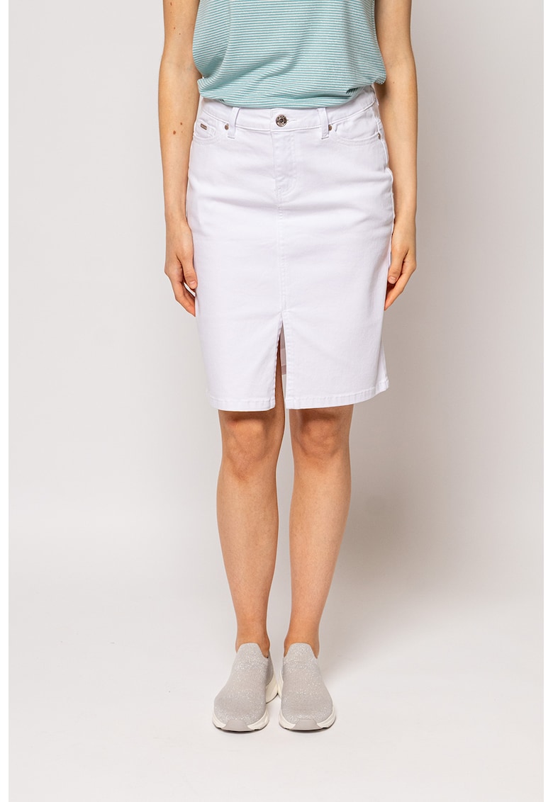 Fusta midi din denim cu slit frontal