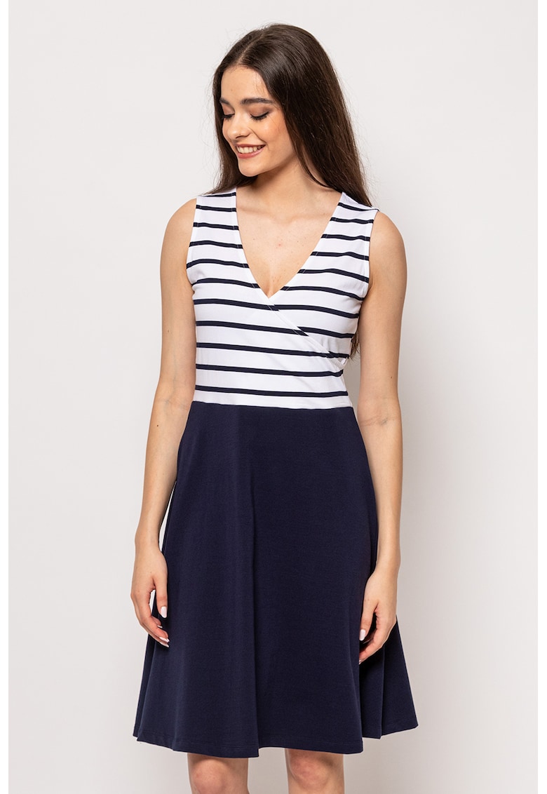 Rochie din amestec de bumbac cu decolteu in V Vilaka