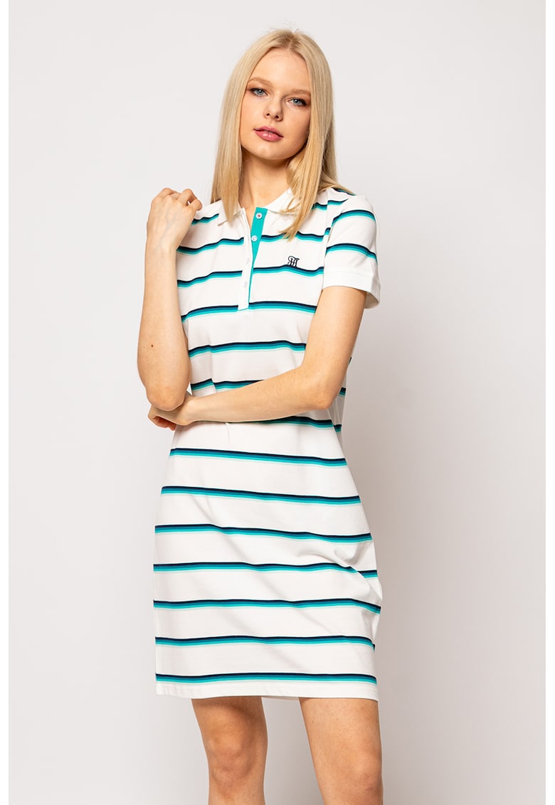 Rochie-tricou polo cu model in dungi