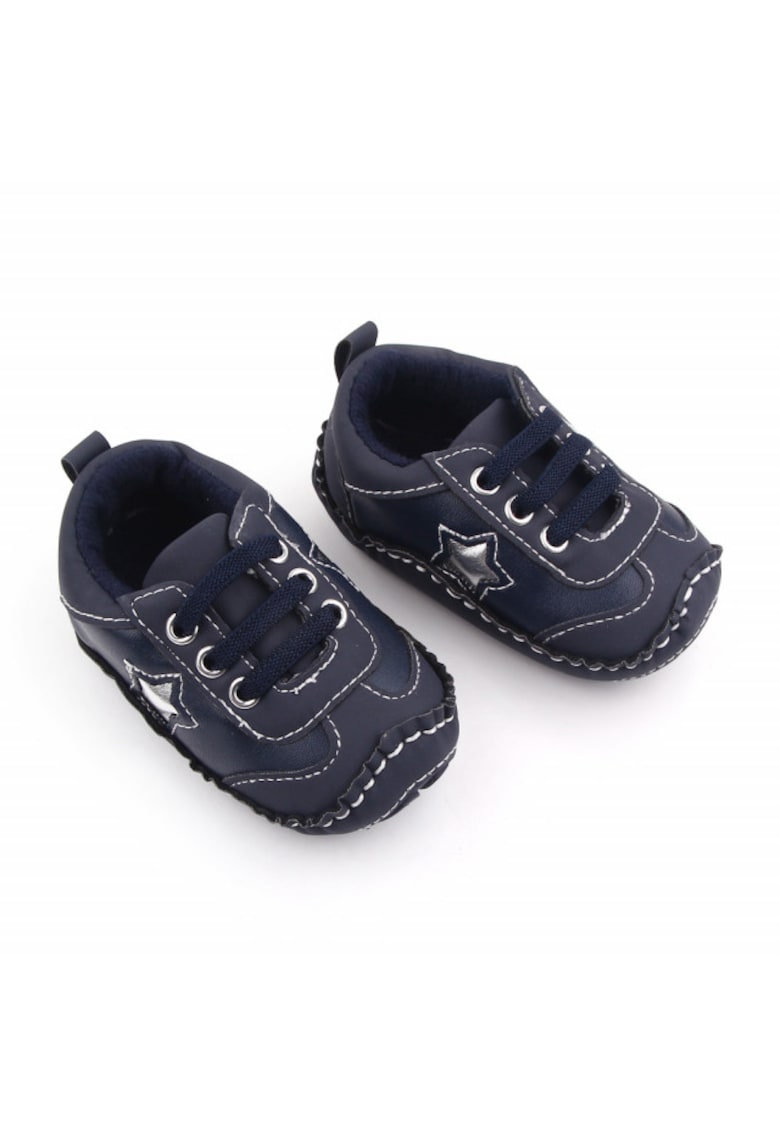 Pantofi Sport Cu Steluta Argintie - Textil - Baieti - Siret - Bleumarin - Bleumarin
