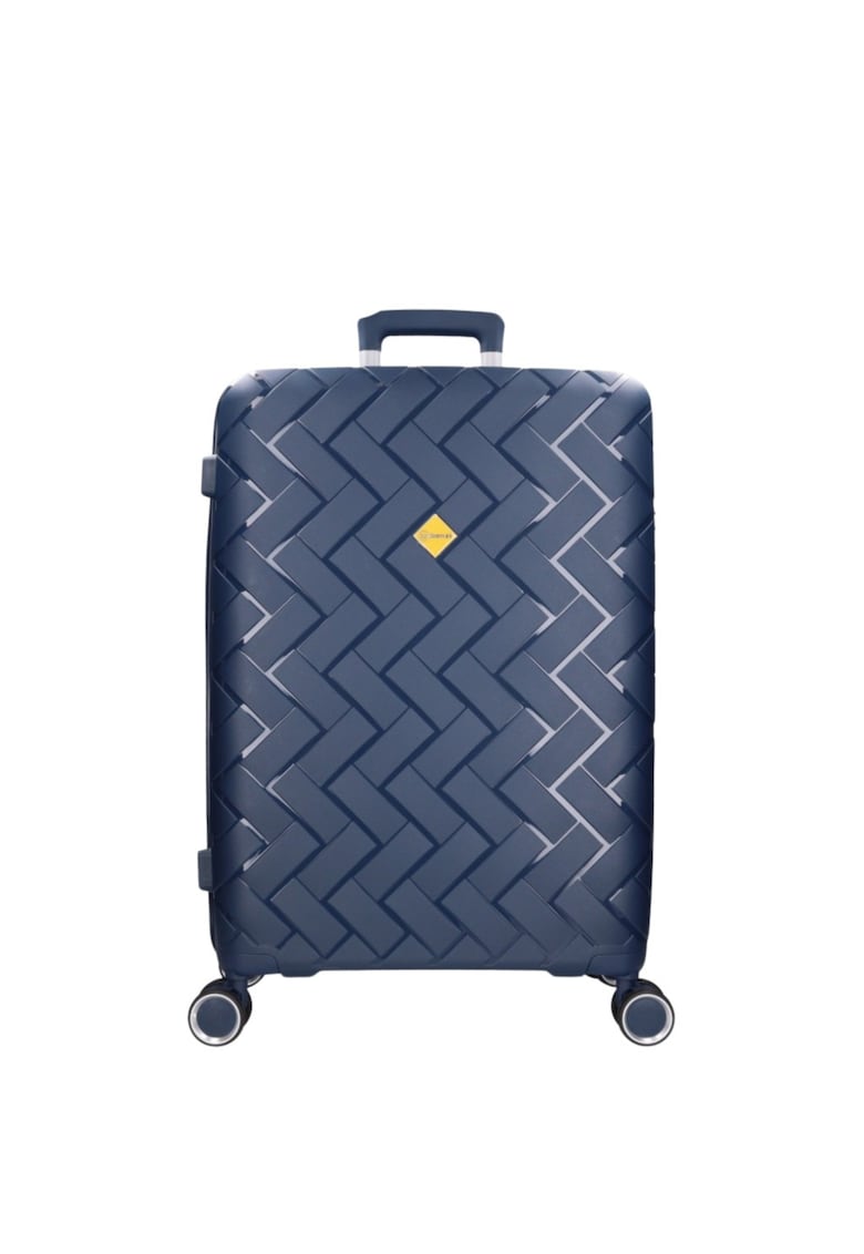 Troler mediu BZ 5806 - polipropilena - cifru - 4 roti duble - 66 cm - bleumarin