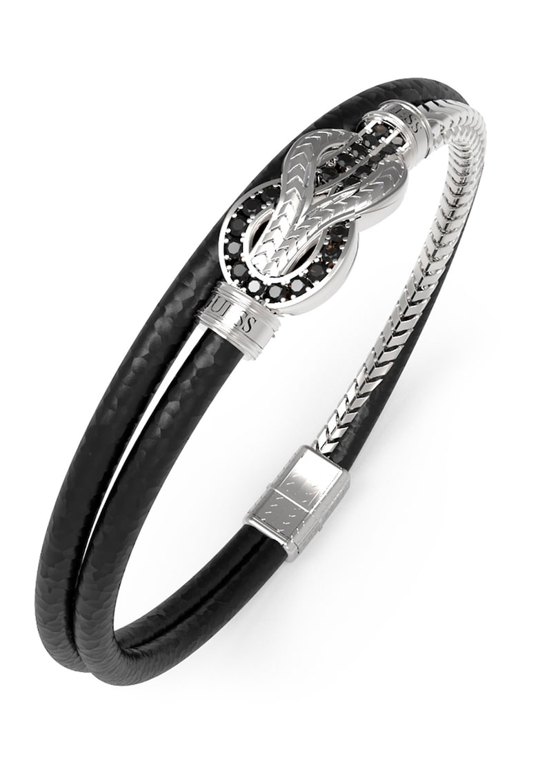 Bratara rotunda din piele si otel