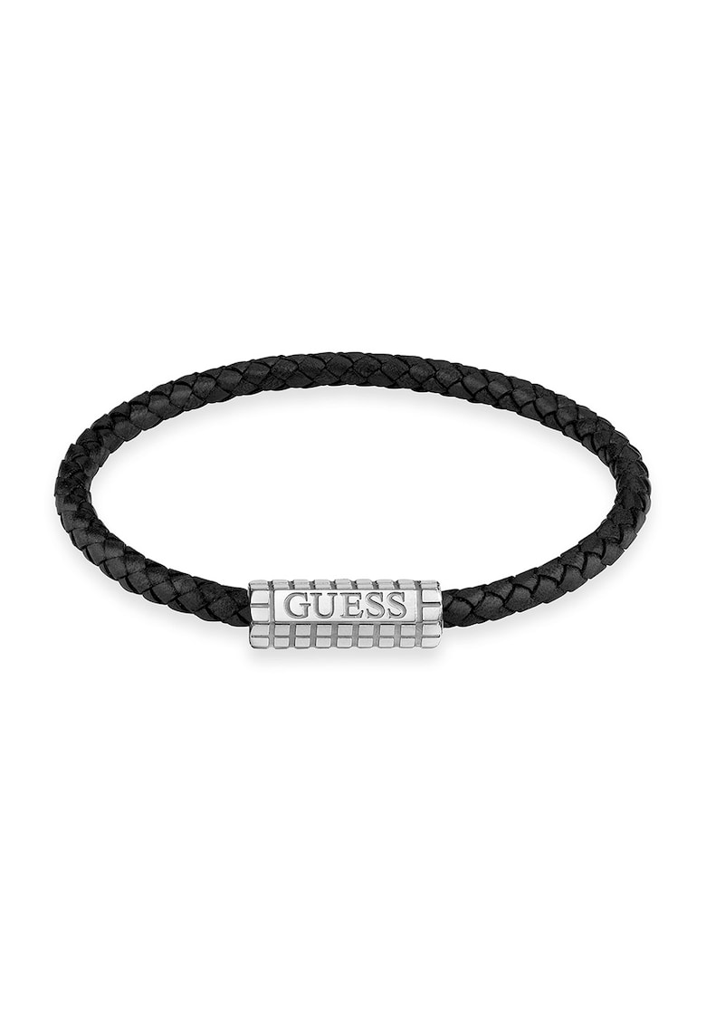 Bratara din piele cu logo din otel Bratara din piele cu logo din otel