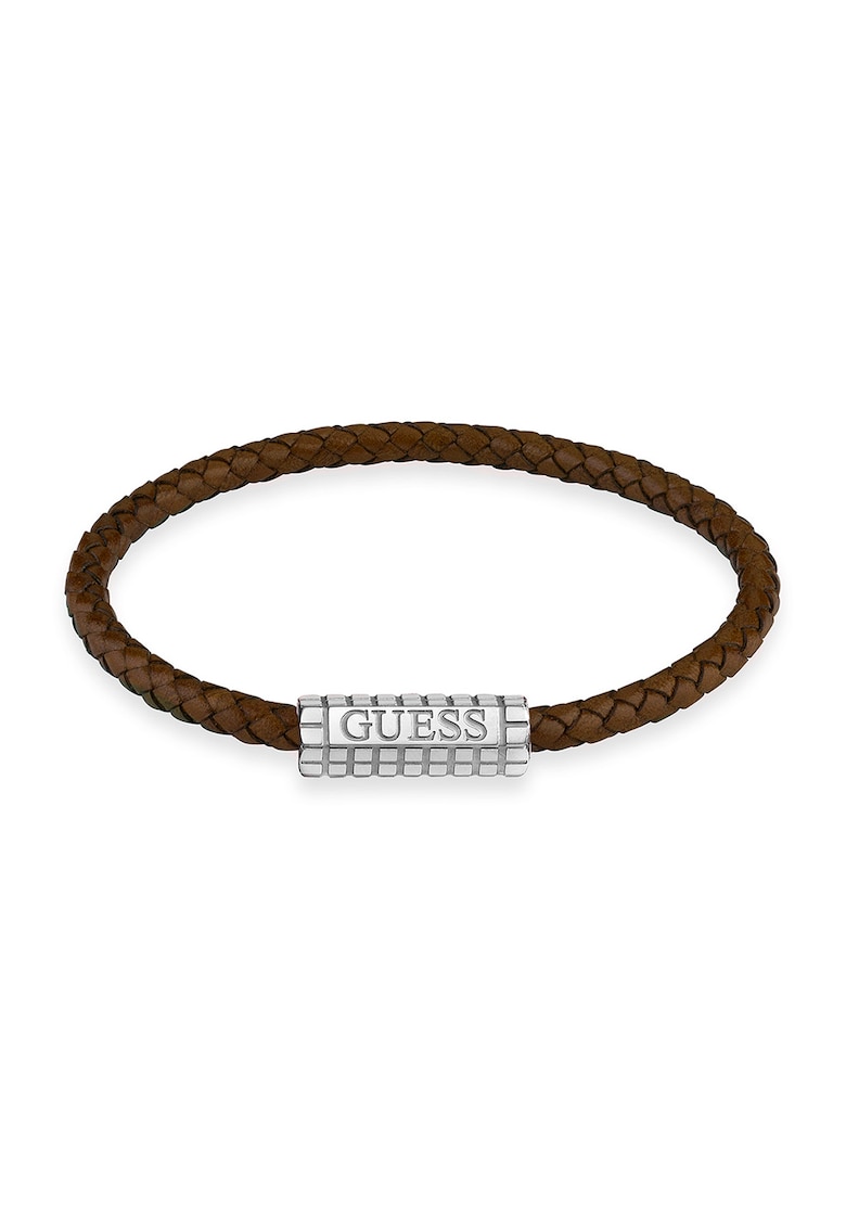 Bratara din piele cu logo din otel Bratara din piele cu logo din otel