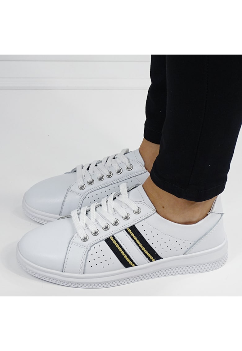 Sneakersi albi din piele naturala 5088 M7 16504 Sneakersi albi din piele naturala 5088 M7 16504