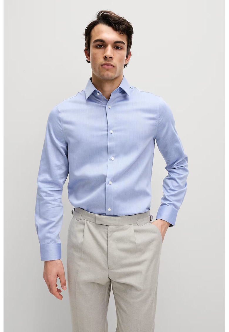 Camasa regular fit de bumbac - Albastru deschis