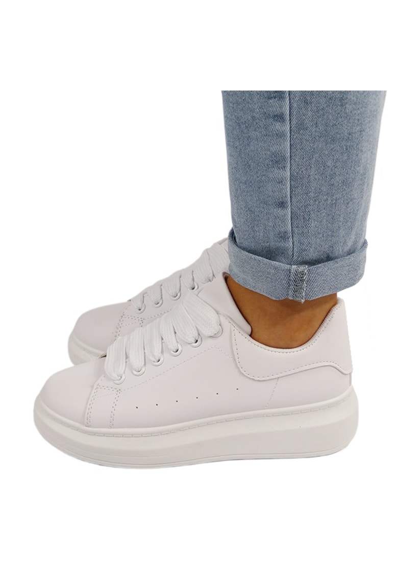 Sneakers albi cu talpa groasa M-8826 M7 16516 - Alb