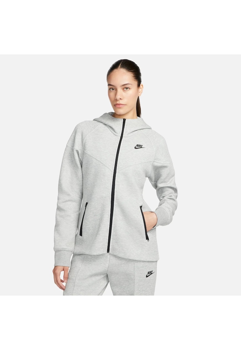Bluza W Nsw Tech Fleece Wr Fz Hdy Heather Grey/Black