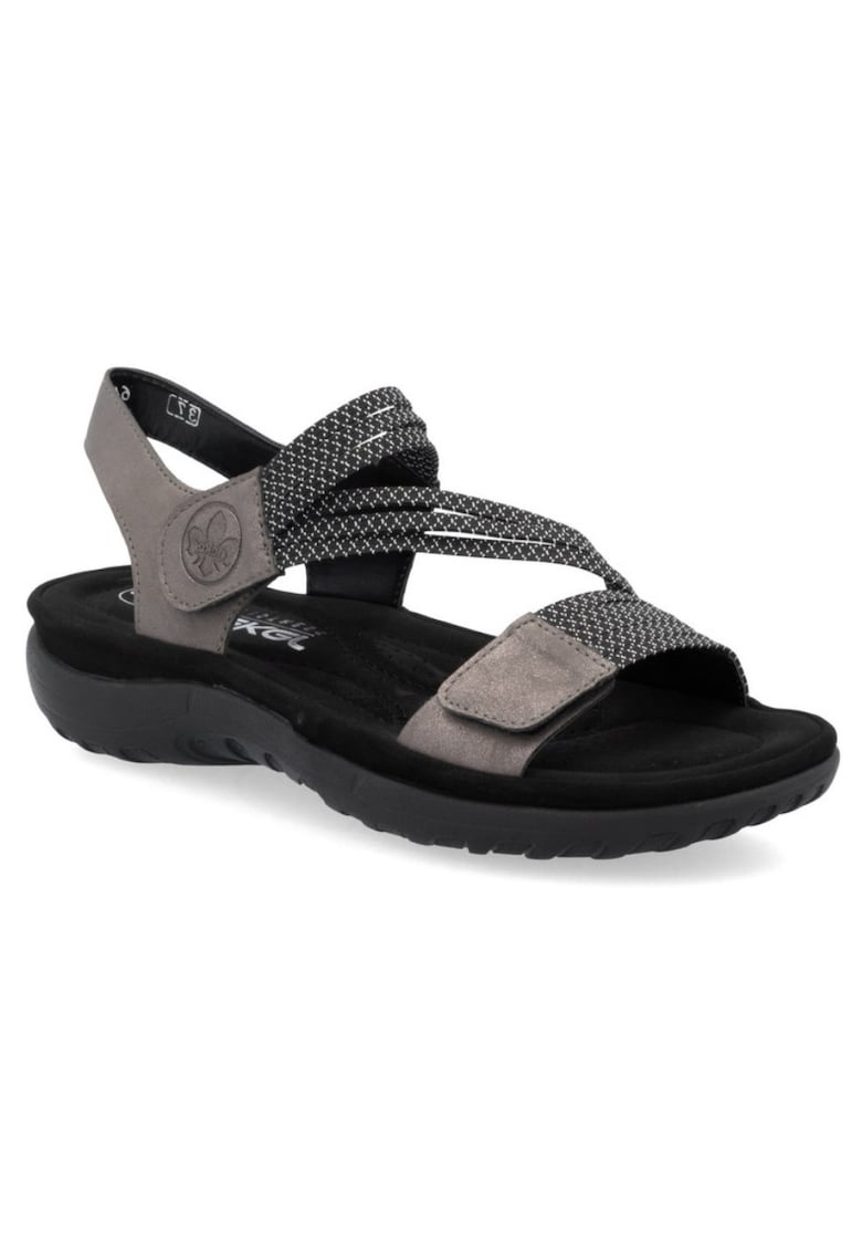 Rieker Sandale sportive de damă Rieker cu velcro în amestec negru 64870-42