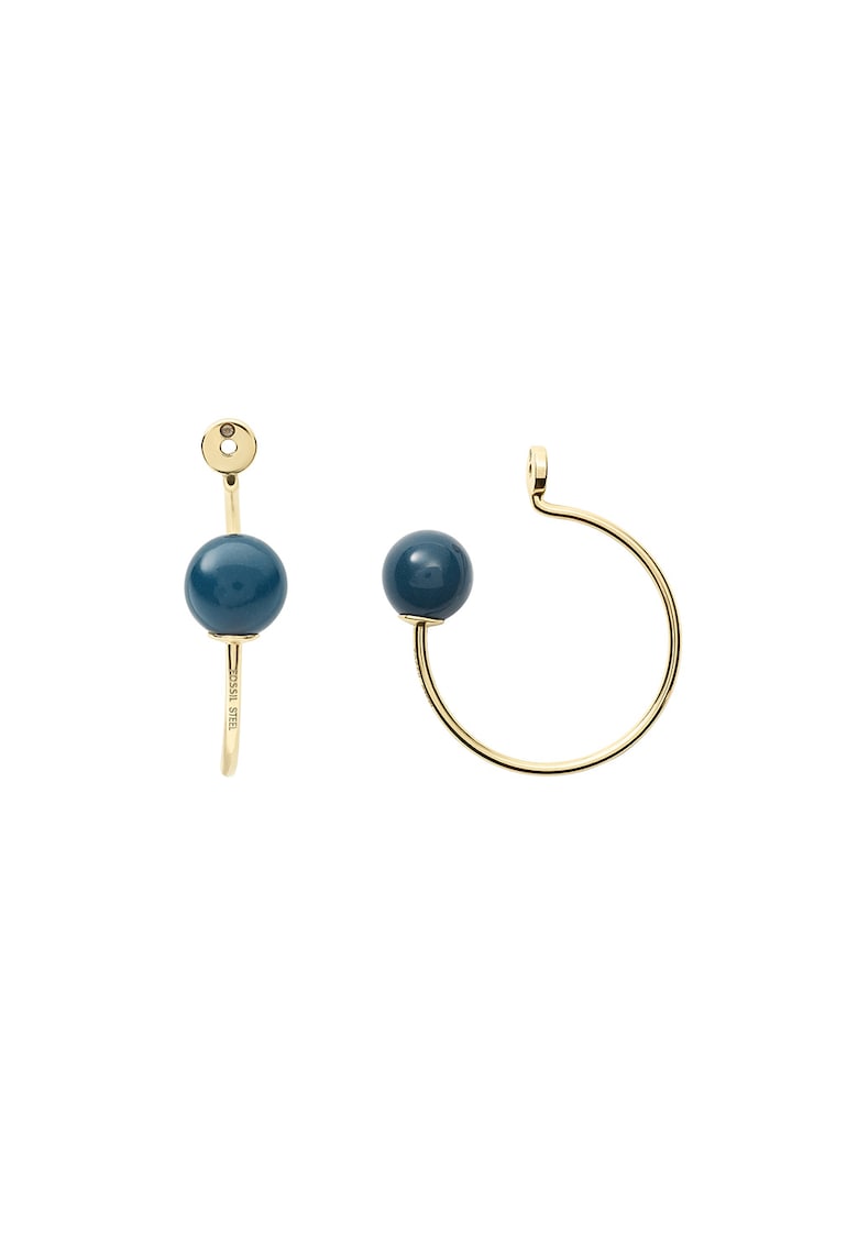 Accesorii rotunde pentru cercei cu margele Fashion - Auriu/Albastru