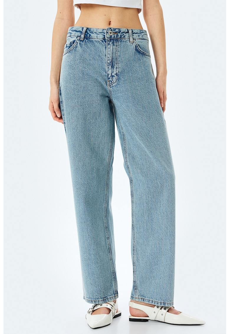 Blugi drepti - Albastru deschis melange