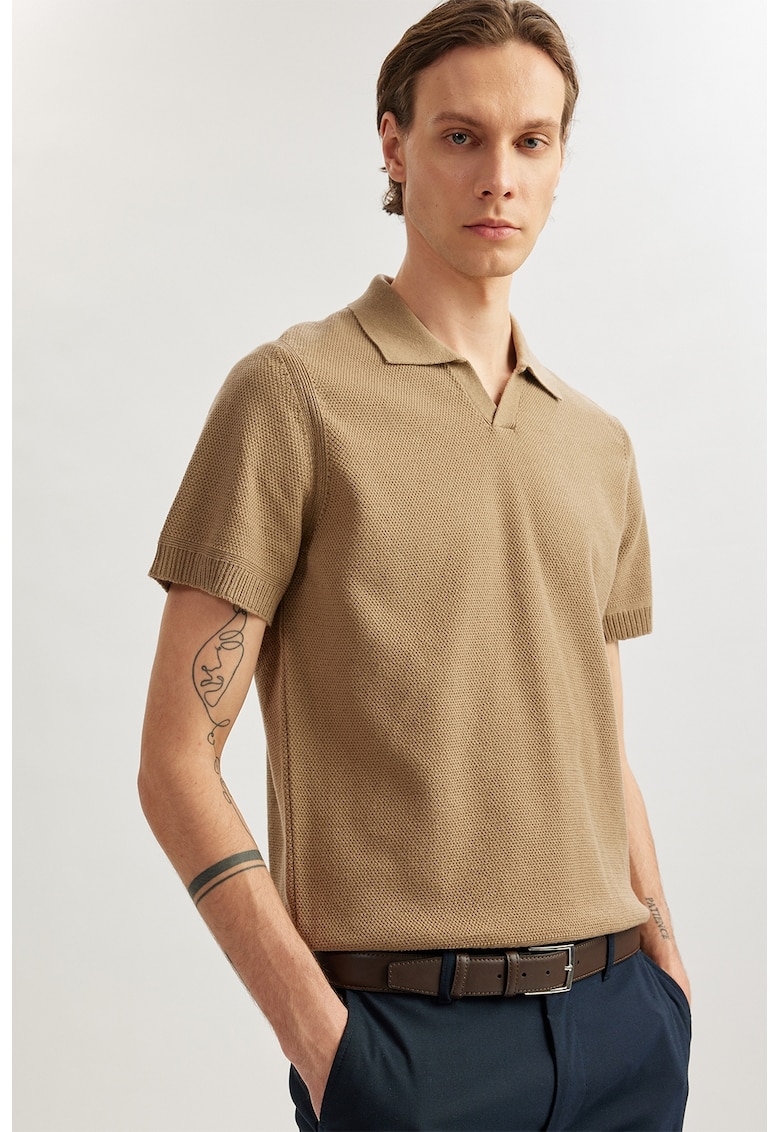 Tricou polo din amestec de in