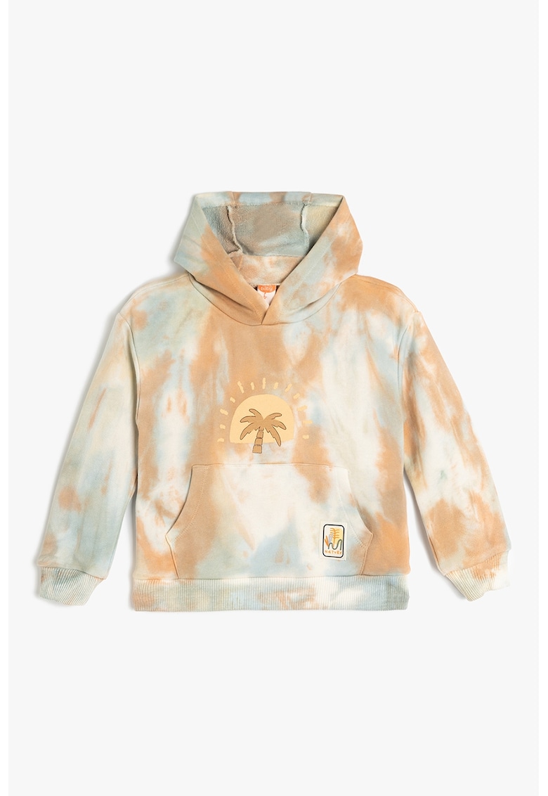 Hanorac cu buzunar kangaroo si model tie-dye