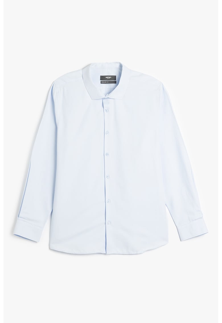 Camasa clasica din amestec de bumbac cu maneci lungi si nasturi