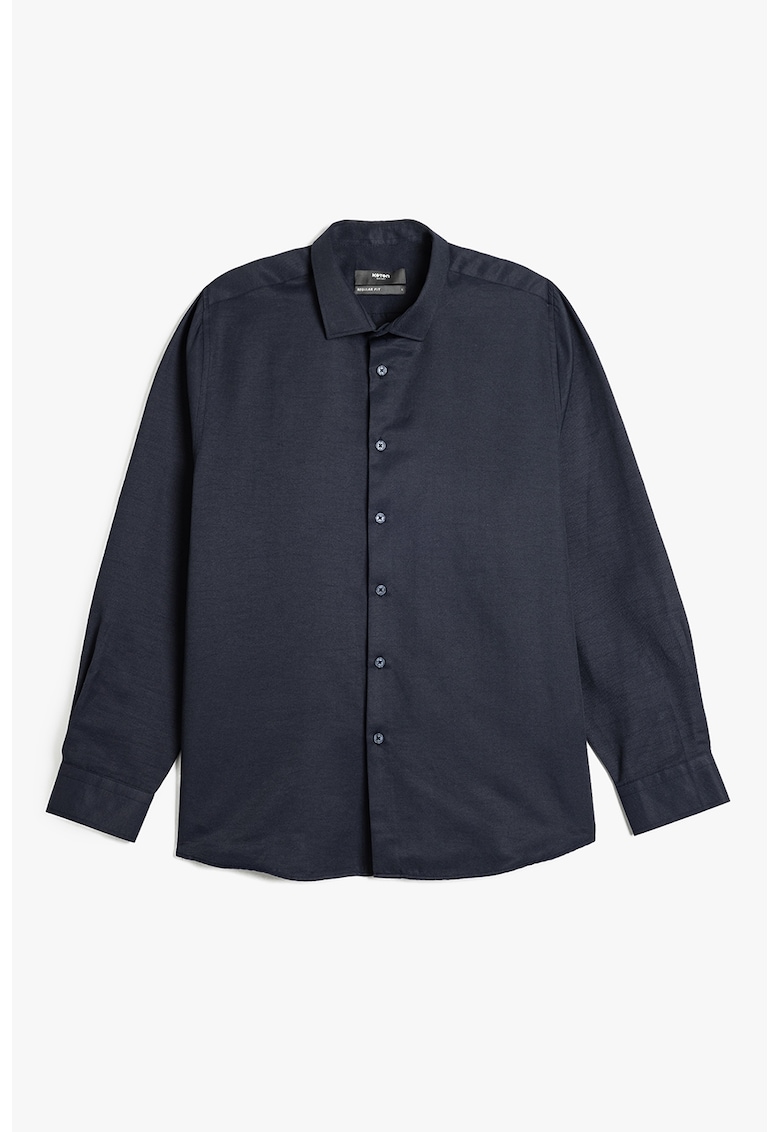 Camasa clasica din amestec de bumbac cu maneci lungi si nasturi