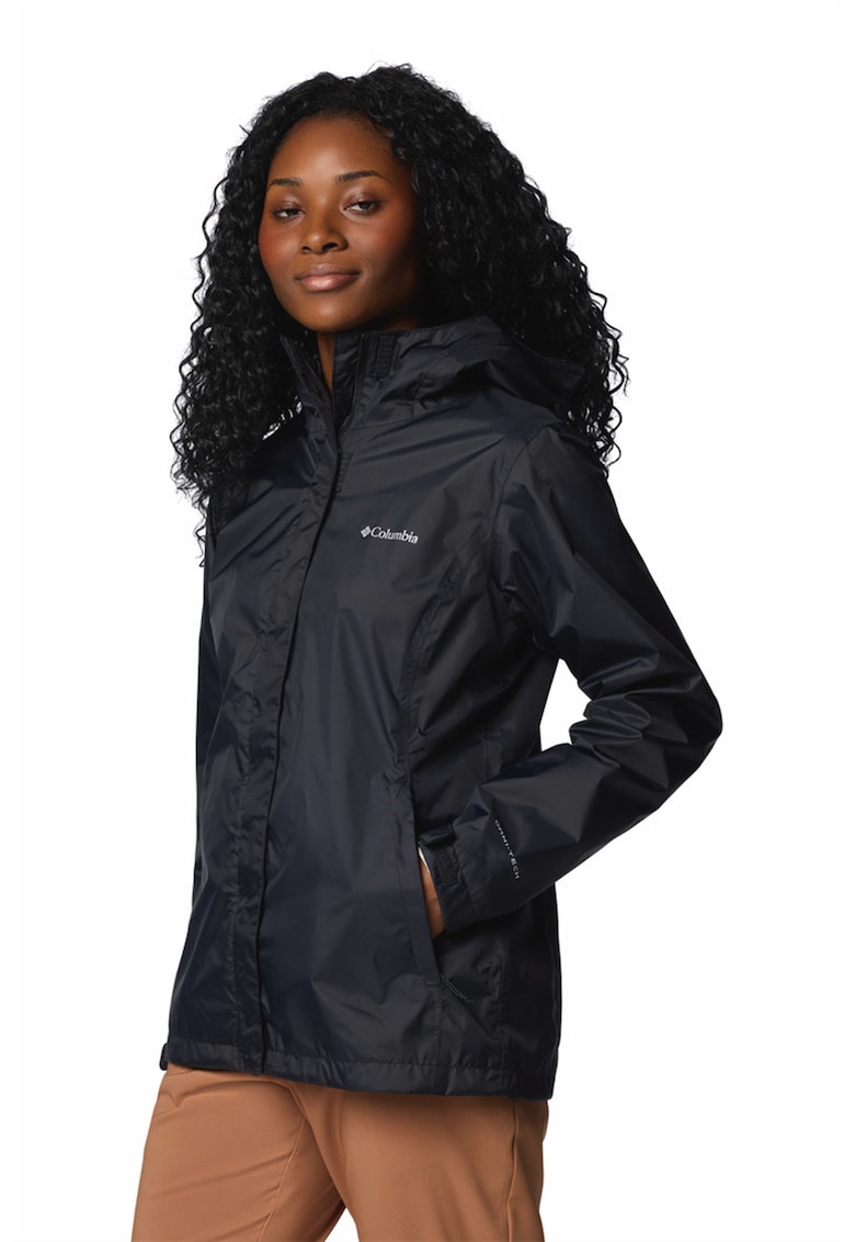 Jacheta impermeabila pentru drumetii Arcadia II - Negru stins