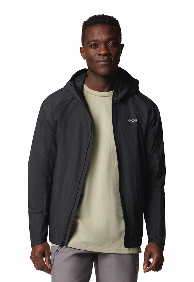 Jacheta cu gluga pentru trekking si drumetii Loop Trail II - Negru stins