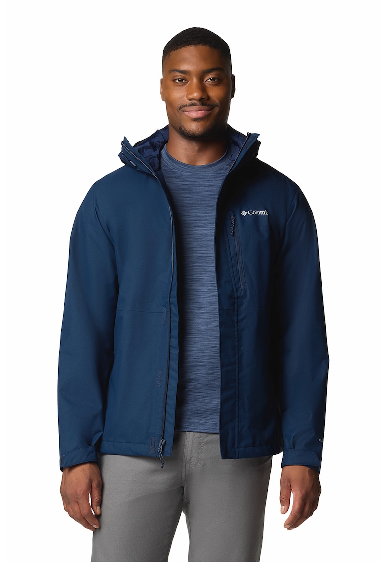 Jacheta cu model colorblock si gluga pentru drumetii Hikebound II - Bleumarin
