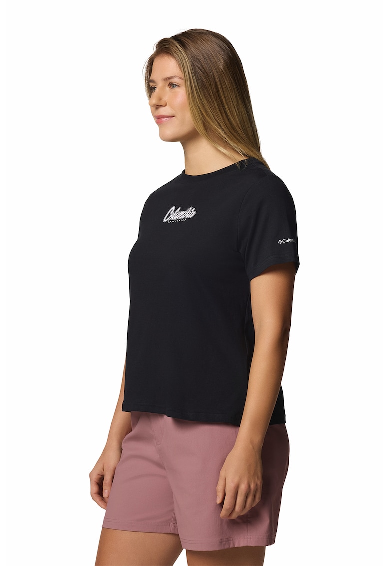 Tricou din amestec de bumbac organic Rolling - Negru/Alb optic