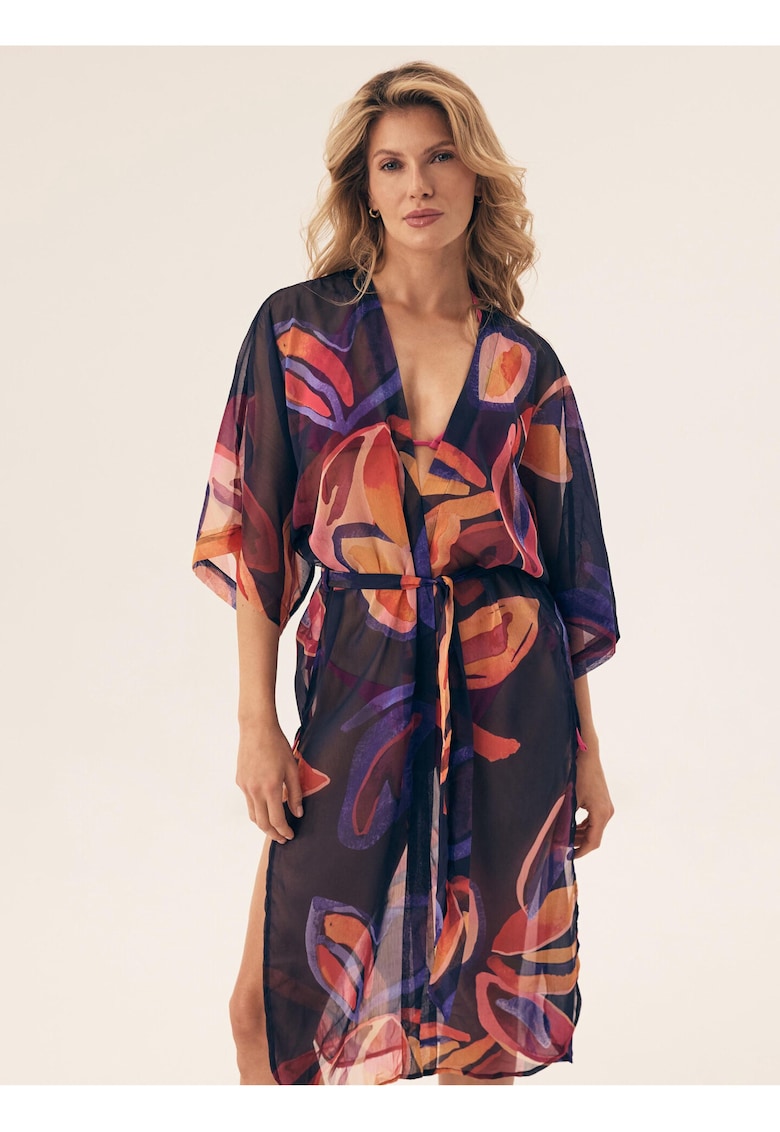 Halat de plaja dama Papaya albastru