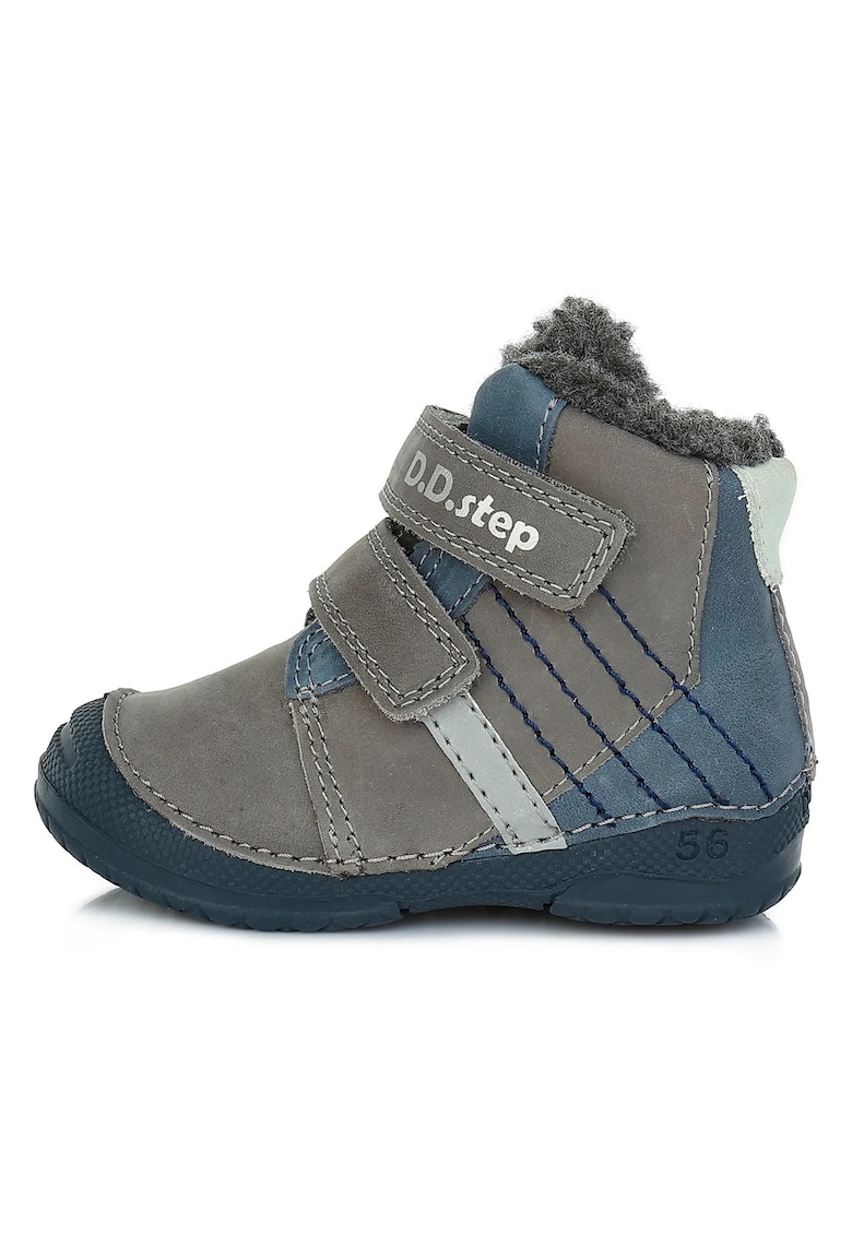 Ghetute din piele baietei -  imblanite - W038-130 - 19 - Gri