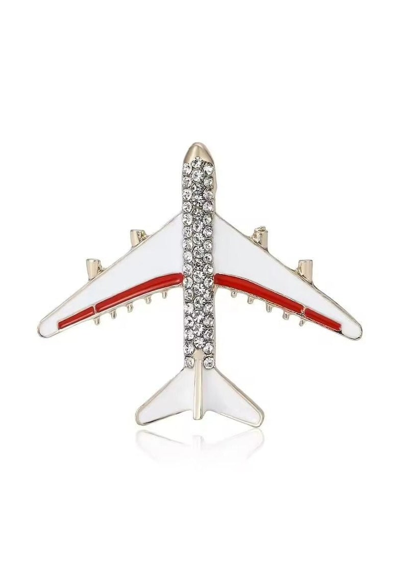 Brosa aurie - forma de avion - cu pietre - Unker C1 Brosa aurie - forma de avion - cu pietre - Unker C1