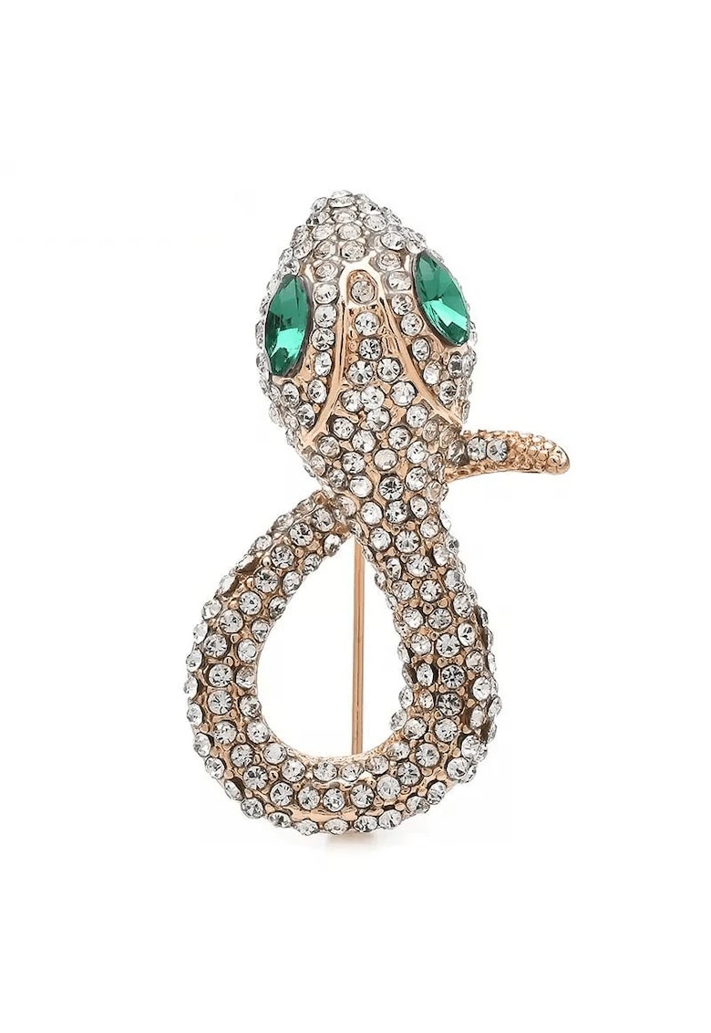 Brosa aurie - forma de sarpe - cu pietre - Wante C1