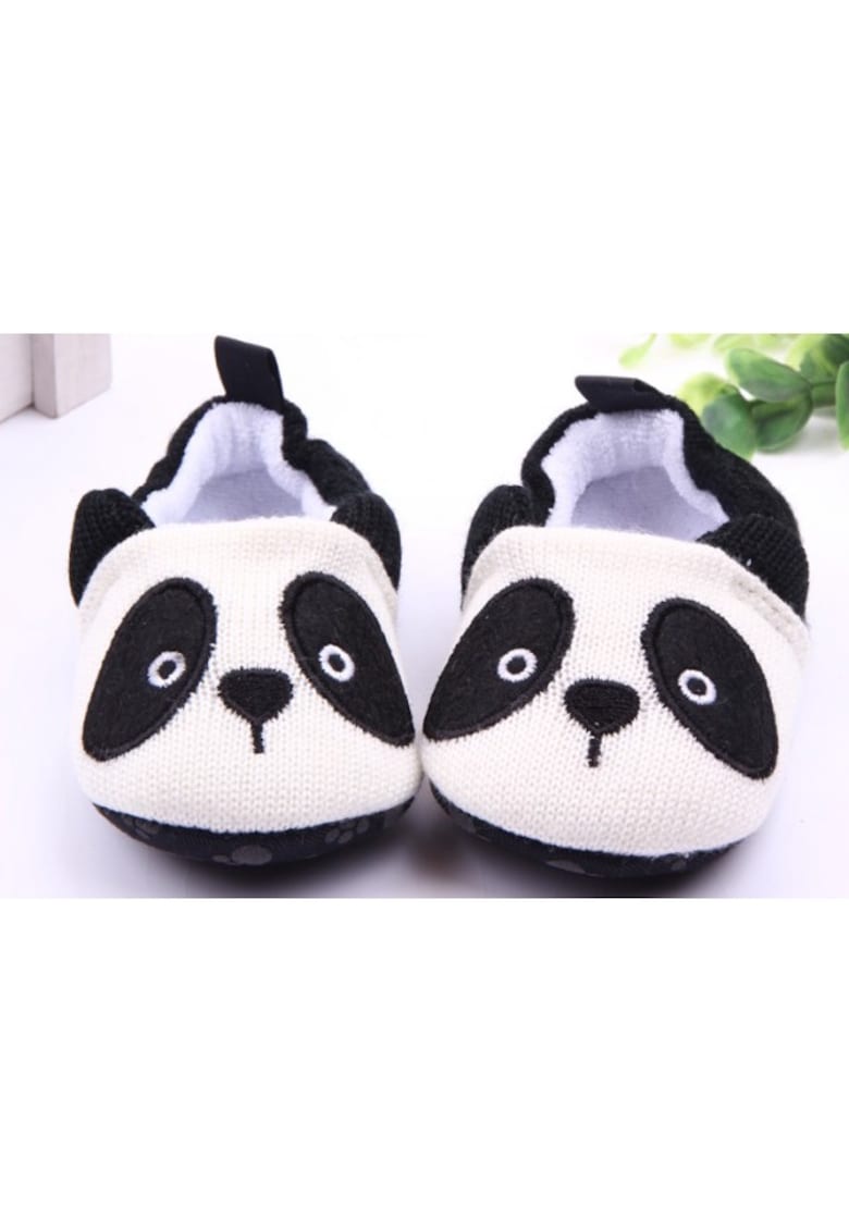 Botosi De Casa Model Baby Panda - Textil - Alb/Negru