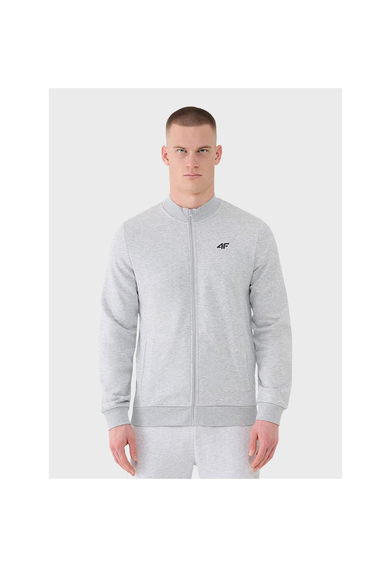 Hanorac sport barbati baseball - confortabil - gri deschis - bumbac -