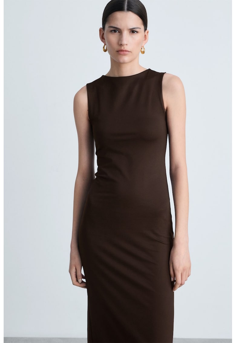 Rochie midi cu slit pe partea din spate