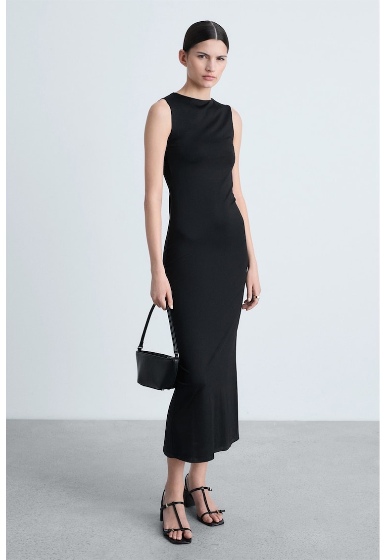 Rochie midi cu slit pe partea din spate