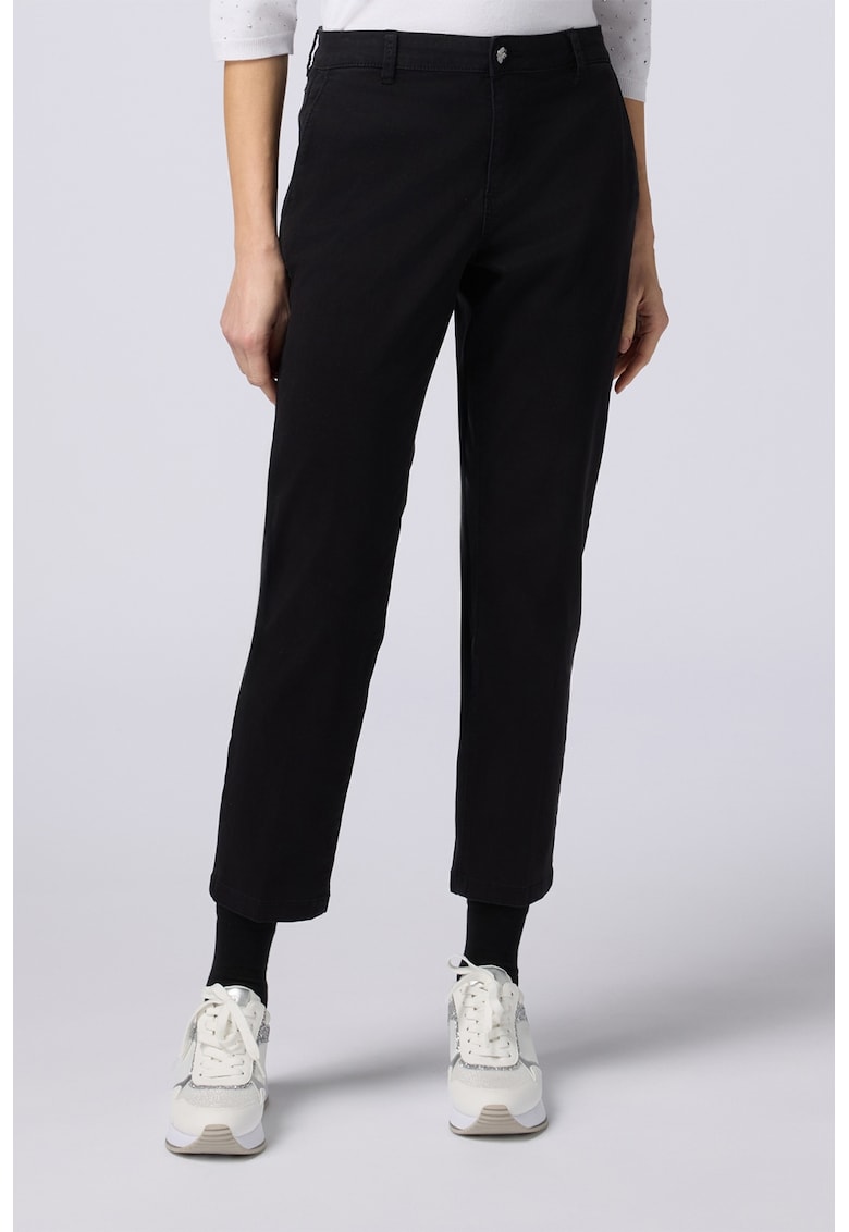 Pantaloni crop din amestec de lyocell